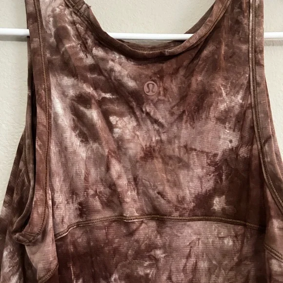 LULULEMON Long for Length Tank in Diamond Dye Pink Bliss Spanish Oak size 6 - Picture 6 of 6